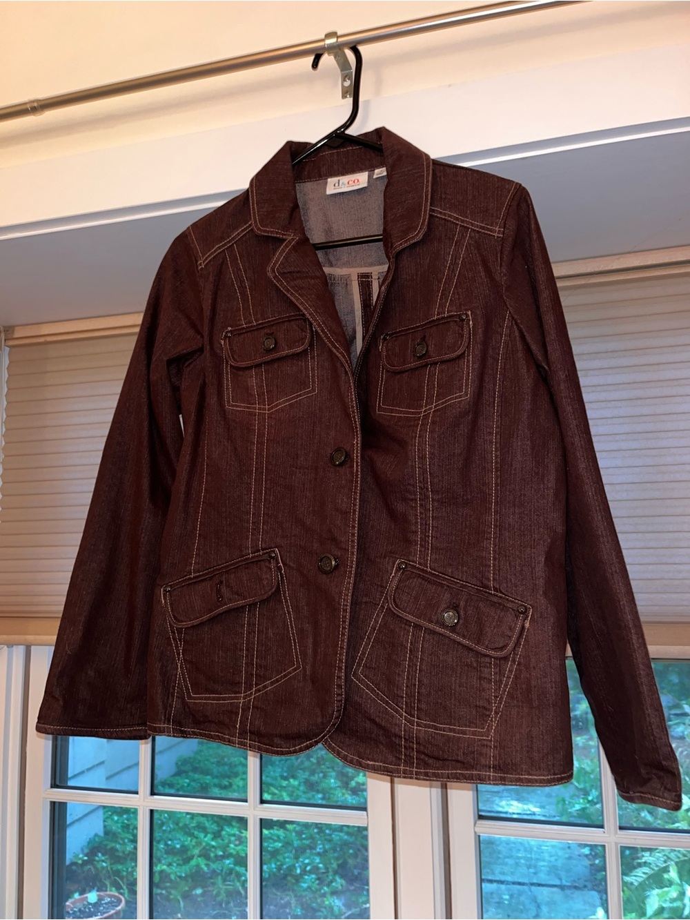 Women's Brown Denim Utility Jacket